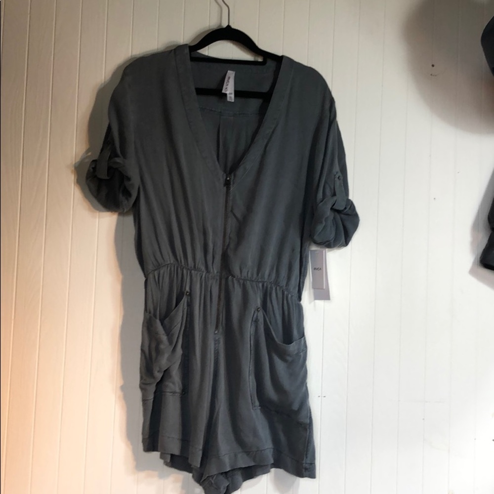 RVCA zip up romper